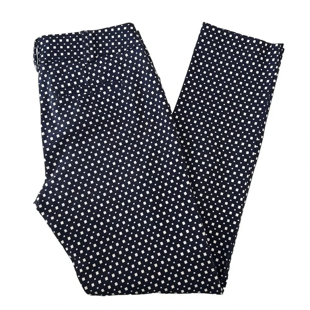 Ricki’s Blue White Cigarette Trousers Slim Ankle Cropped Pants Size 2 - Picture 16 of 16